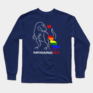 Funny Mama Saurus Rex Lgbt Rainbow Long Sleeve T-Shirt